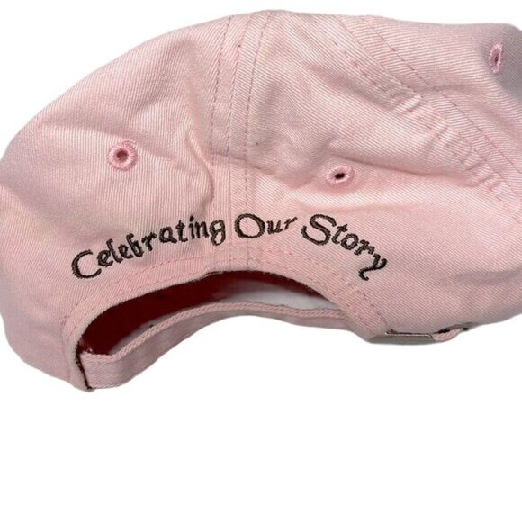 Longaberger Hat Pink Ball Cap VINTAGE Pink Logo Stripes Adjustable Cotton - Picture 3 of 7